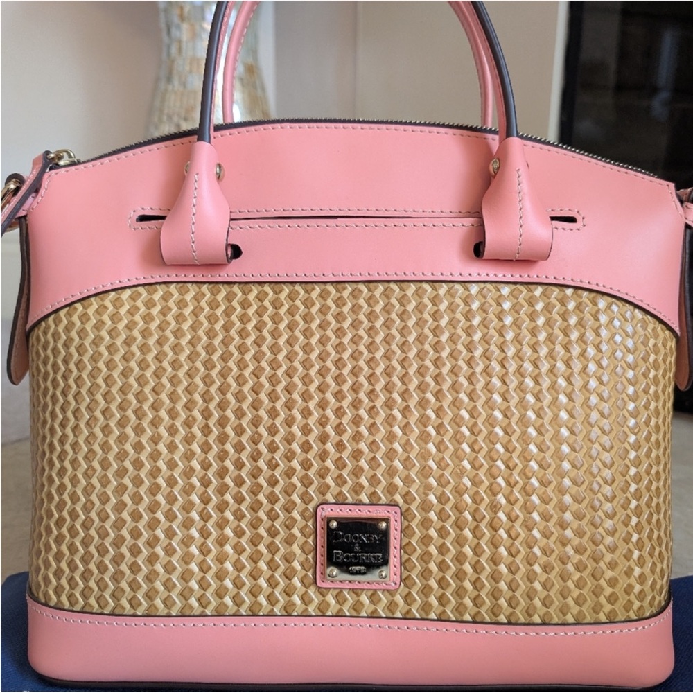 Dooney & Bourke Pink and Tan Crossbody with Matching Wallet